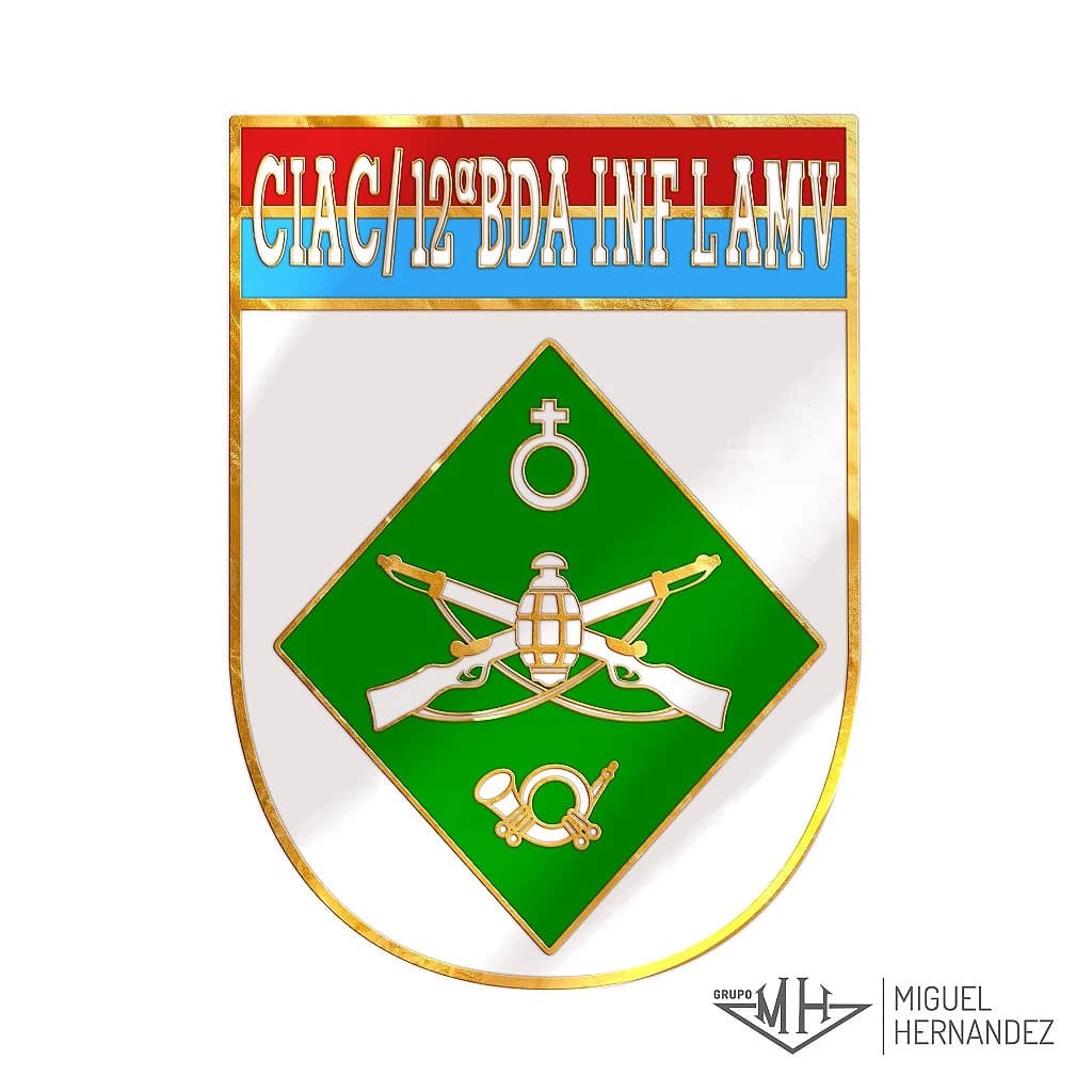CIA C/ 12ª BDA INF L (AMV) - LATÃO OURO RESINADO — imagem 1
