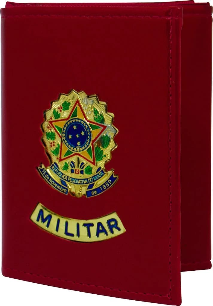 CARTEIRA COURVIN VERMELHO - MILITAR — imagem 1