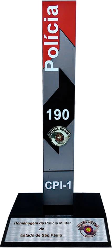 MINI TOTEM DE ACRÍLICO - POLÍCIA MILITAR SP — imagem 1