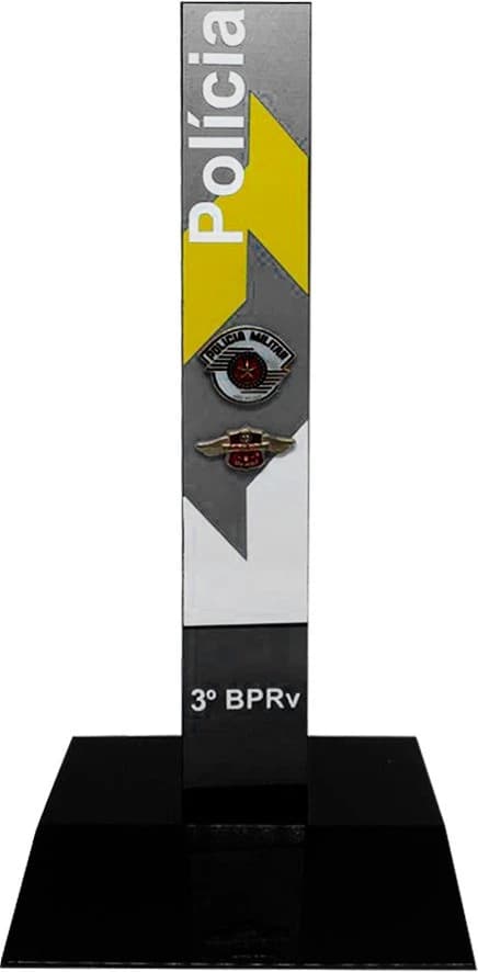 MINI TOTEM DE ACRÍLICO POLÍCIA MILITAR RODOVIÁRIA SP - 3º BPRv — imagem 1
